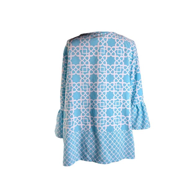 Ruby Red Cabana Cool Blouse Women Size 14 - Picture 5 of 8